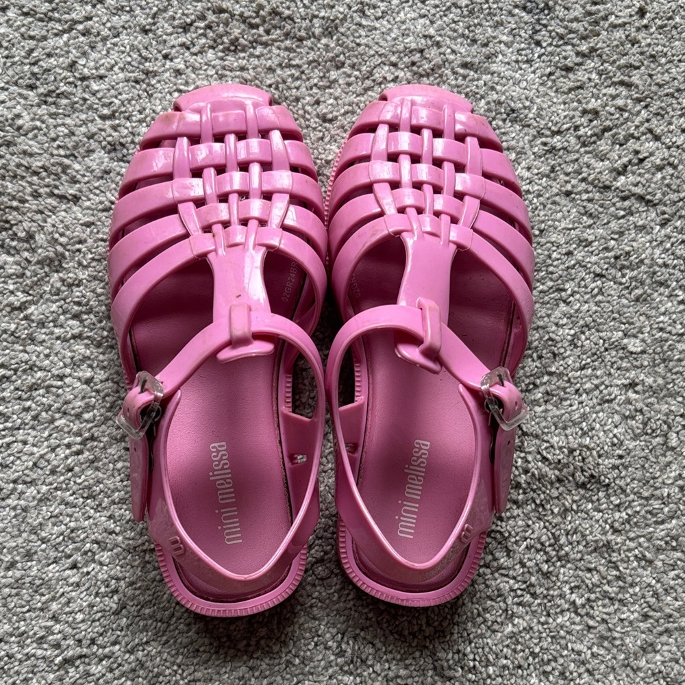 Mini Melissa Kids Bright Pink Sandals